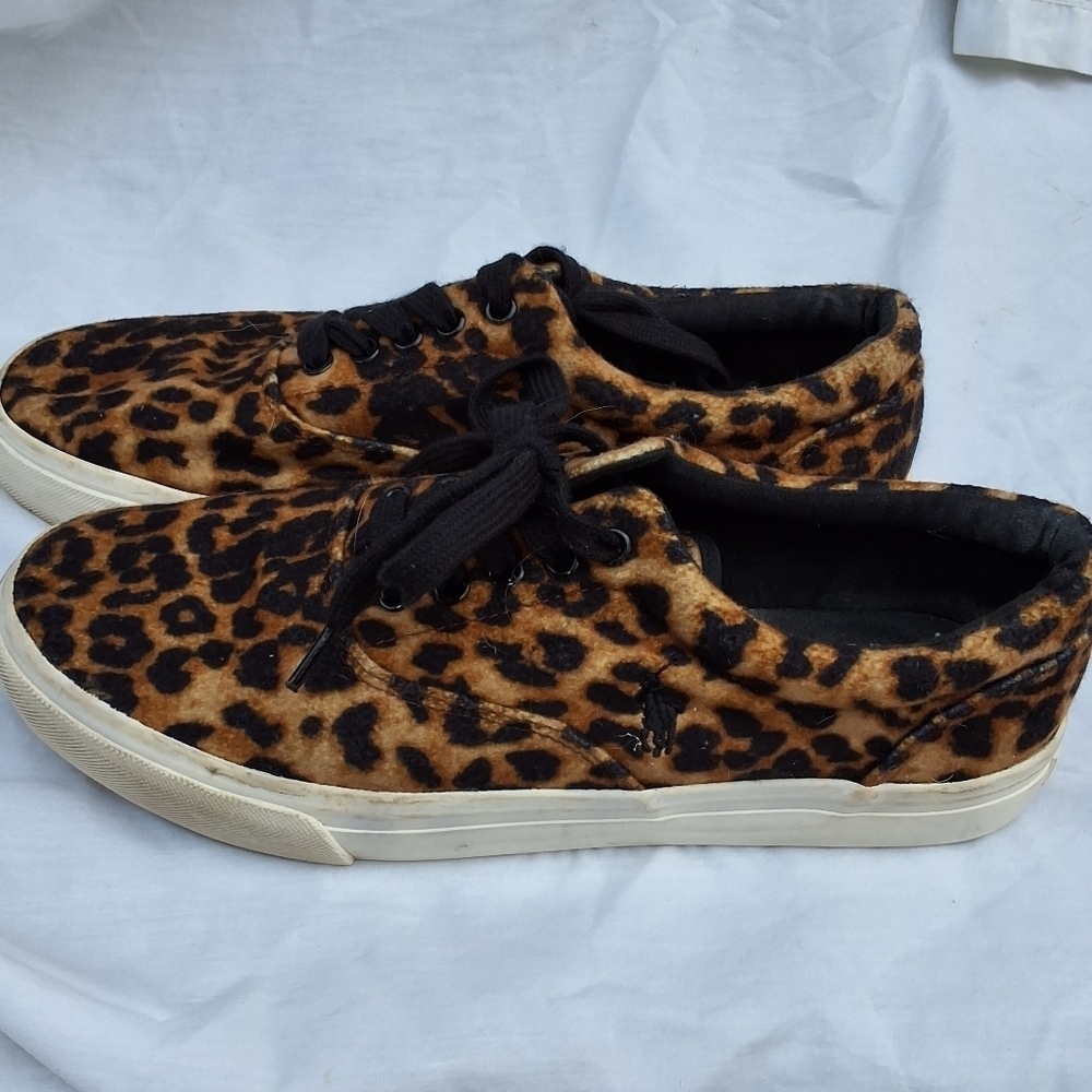 Polo Ralph Lauren leopard canvas sneakers 7 - Picture 2 of 11